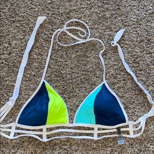 PINK Colorblock Bikini Top